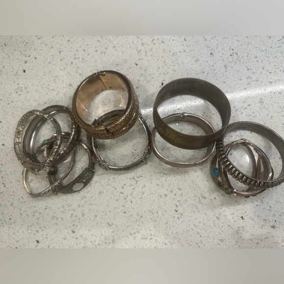 Vintage lot of 10 mid century bangles and braclets - Picture 6 of 16